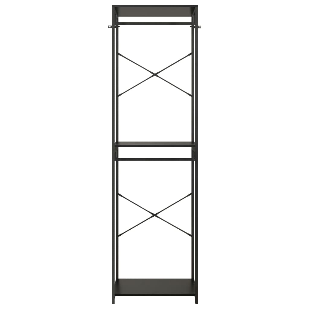 Kleiderschrank Schwarz 60x40x213 cm Metall Spanplatte