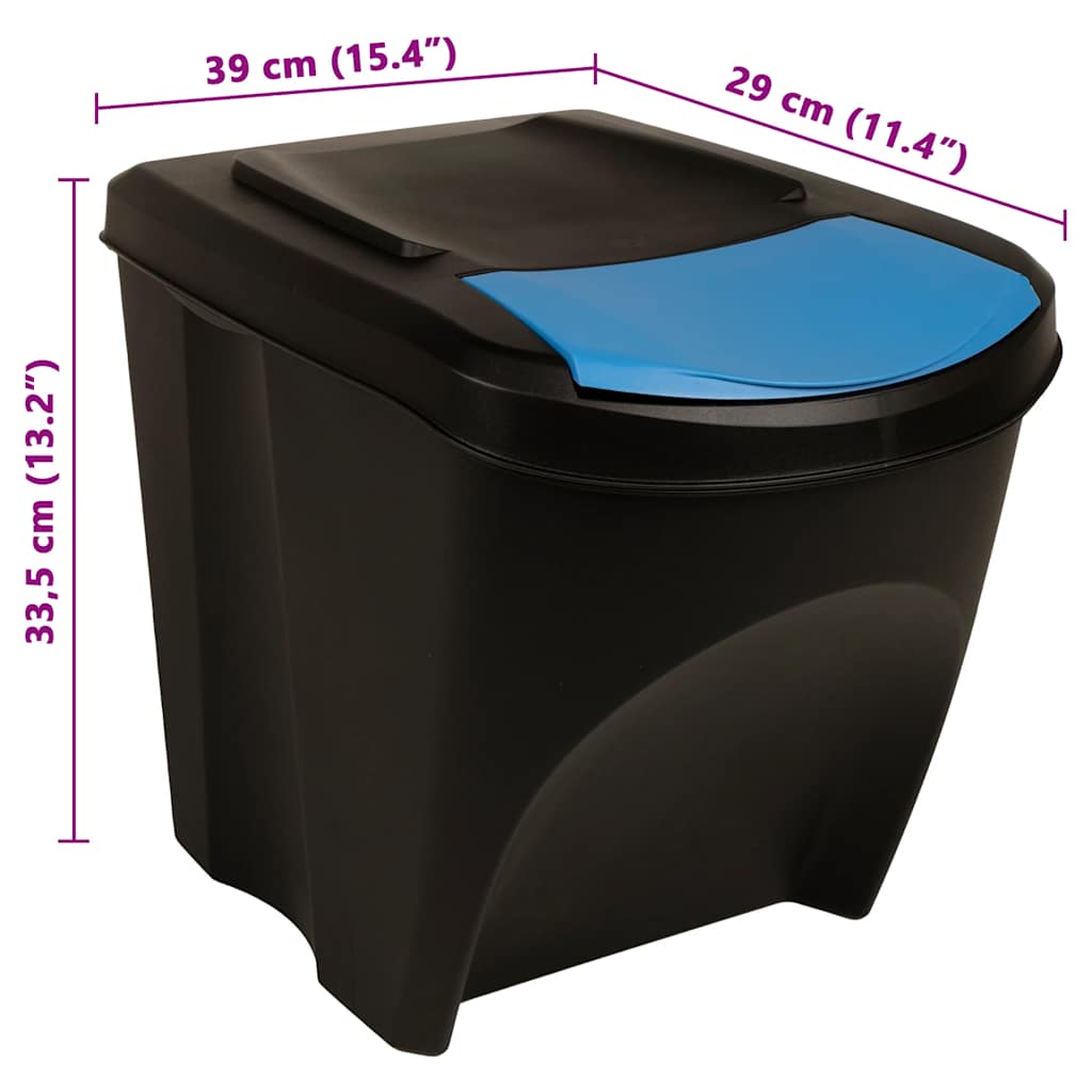 Stapelbare Mülleimer 3 Stk. Anthrazit 75 L