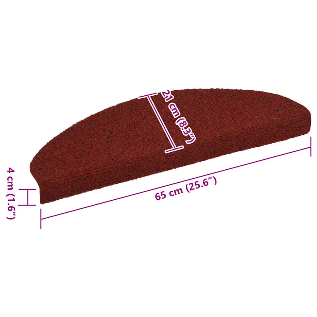 Stufenmatten Selbstklebend 5 Stk. 65x21x4 cm Bordeauxrot