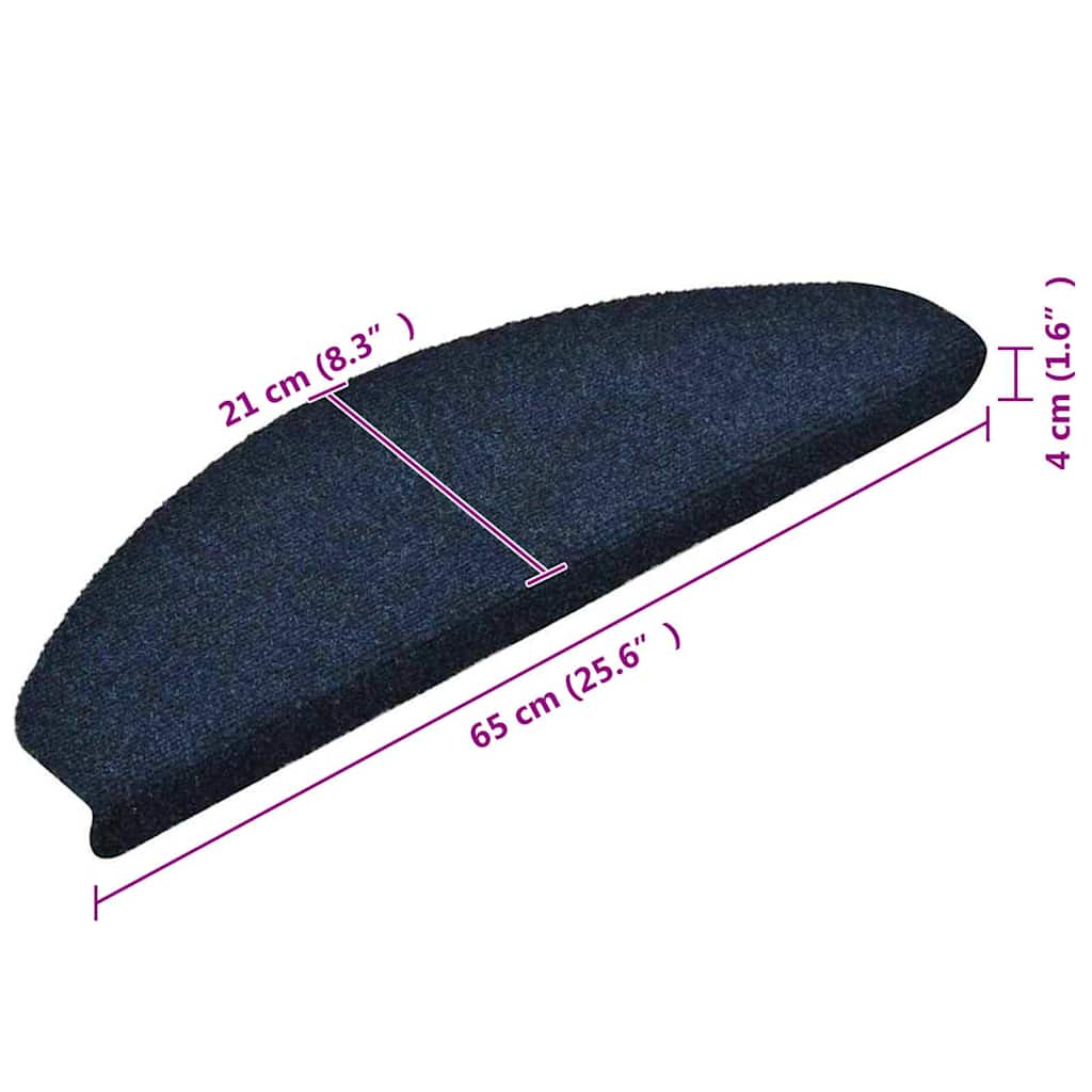 Stufenmatten Selbstklebend 10 Stk. 65x21x4 cm Marineblau