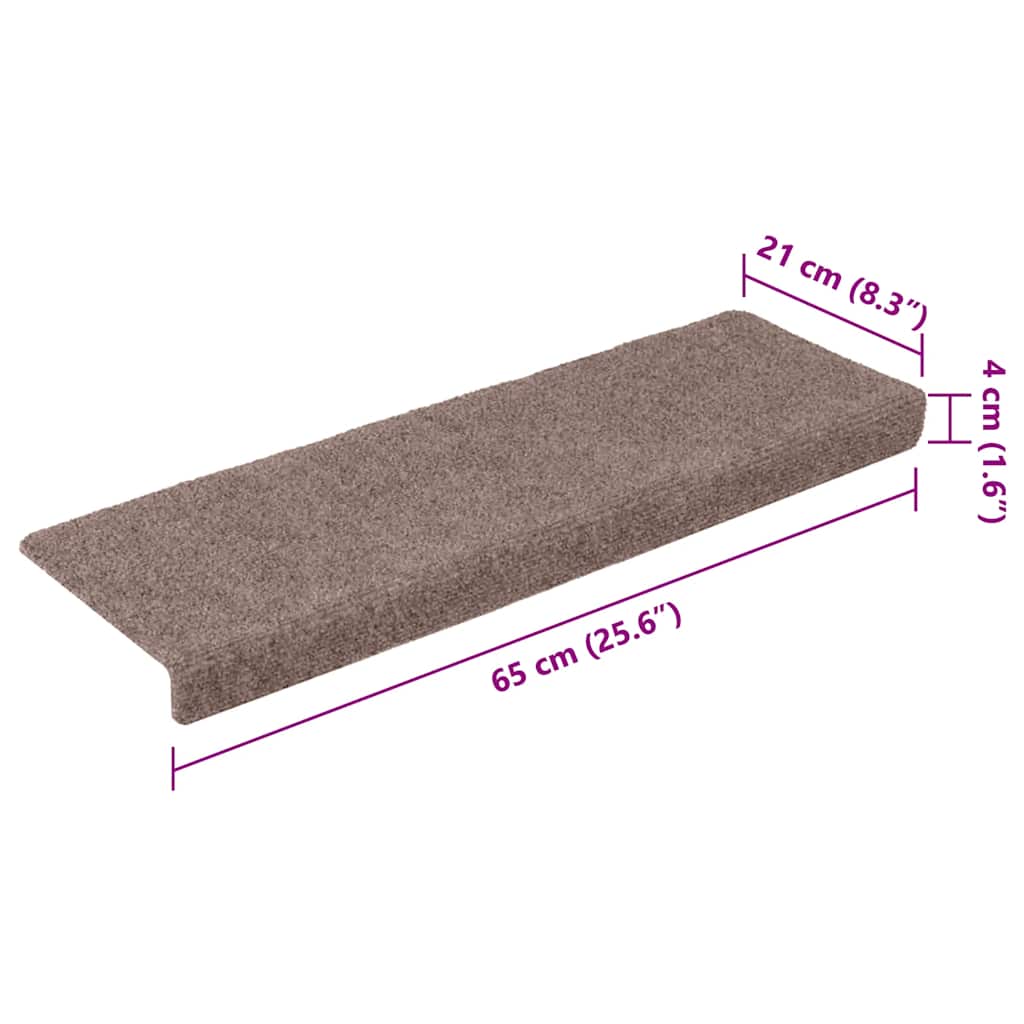 Stufenmatten Selbstklebend 10 Stk. 65x21x4 cm Hellbraun Rechteckiger Rand