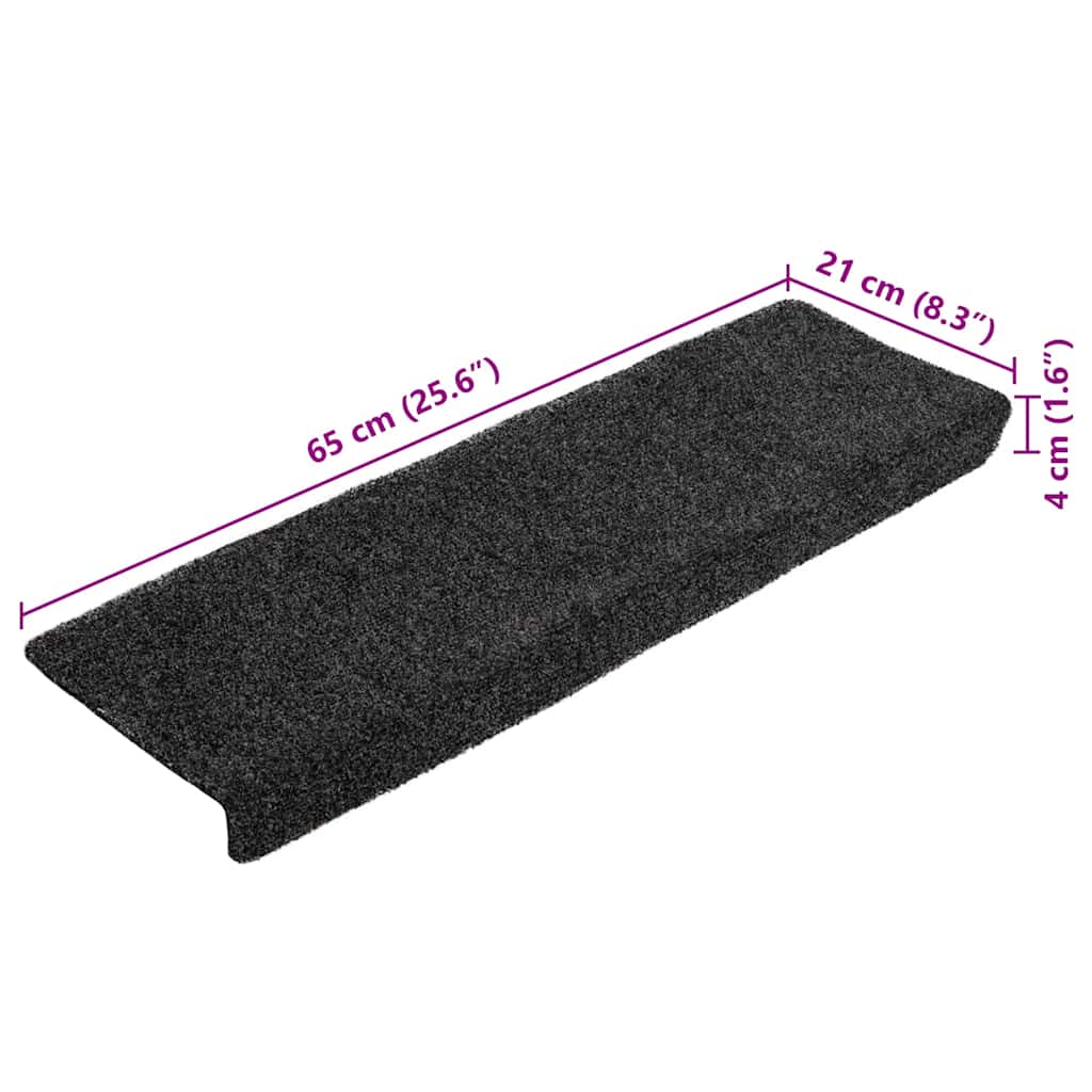 Stufenmatten Selbstklebend 5 Stk. 65x21x4 cm Dunkelgrau