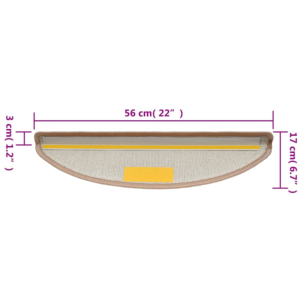 Stufenmatten 10 Stk. 56x17x3 cm Hellbraun Halbrund