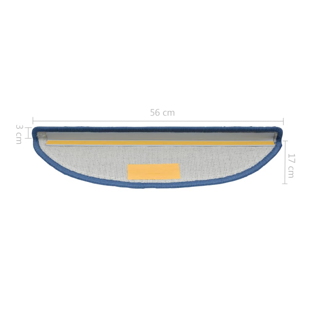 Stufenmatten 10 Stk. 56x17x3 cm Blau Halbrund