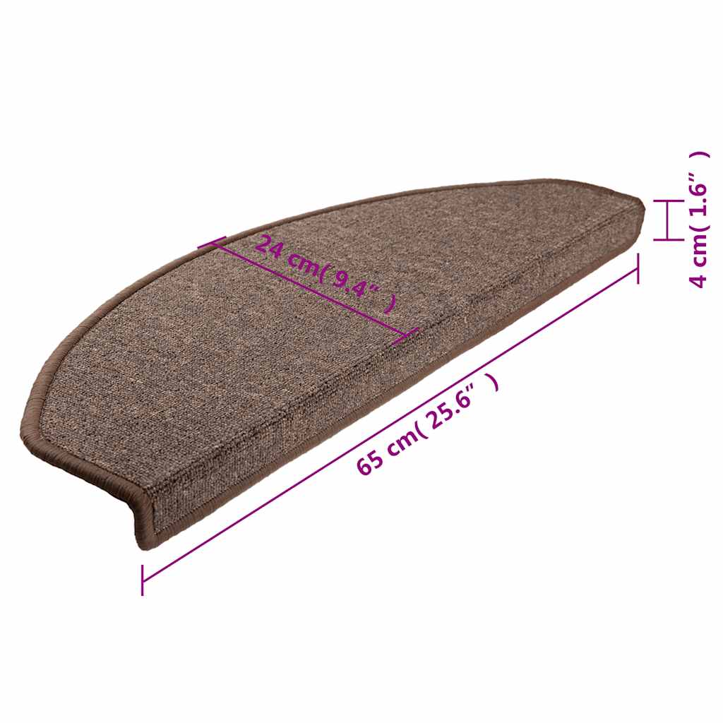 Stufenmatten 10 Stk. 65x24x4 cm Kaffeebraun Halbrund Groß