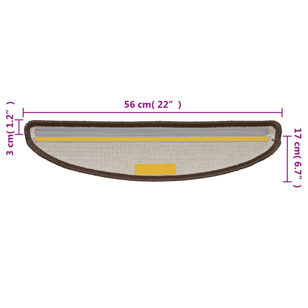 Stufenmatten 10 Stk. 56x17x3 cm Braun Halbrund