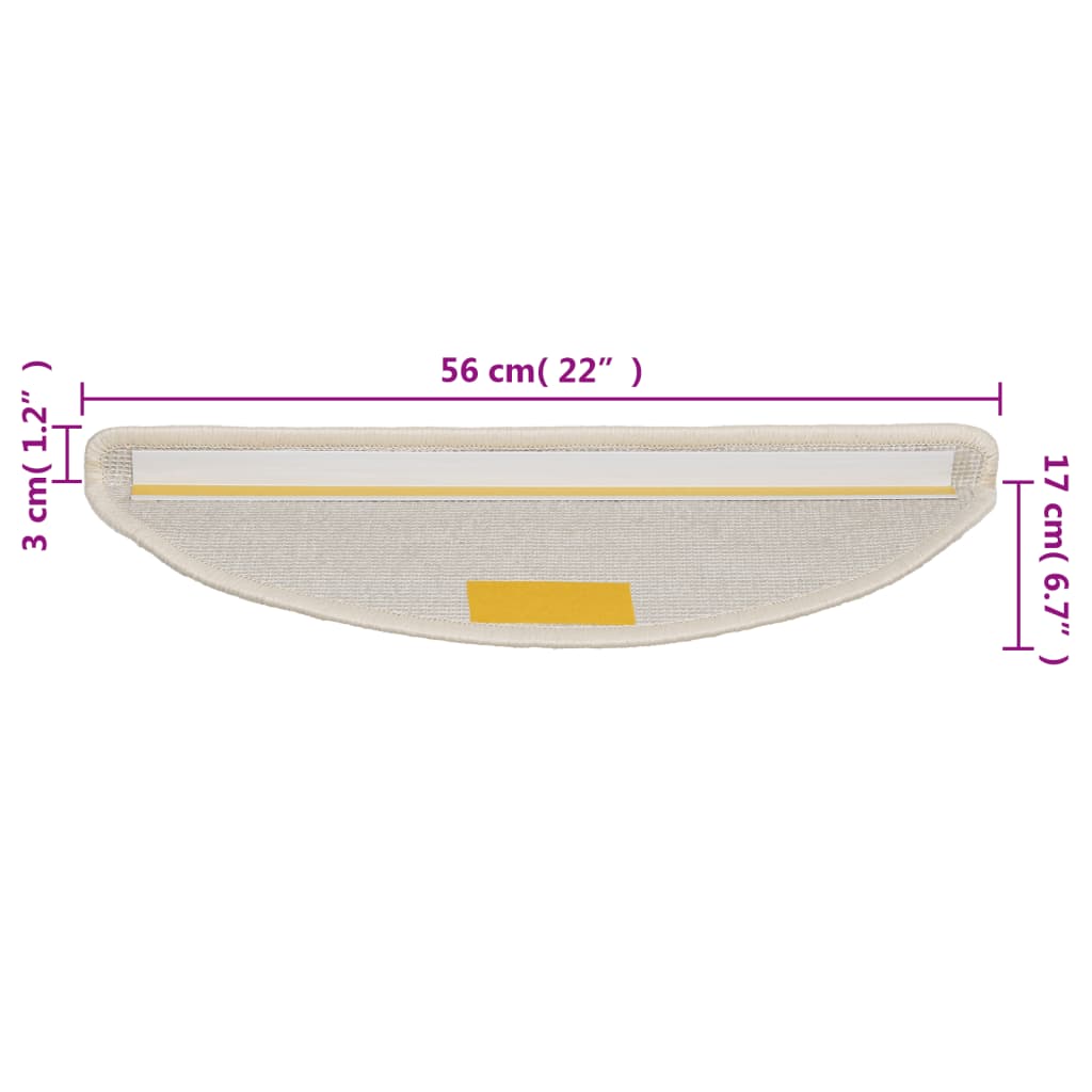 Stufenmatten 10 Stk. 56x17x3 cm Weiß Halbrund