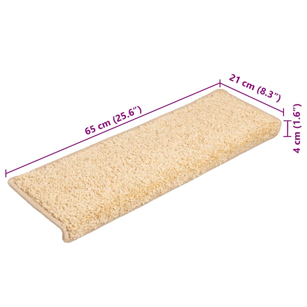 Stufenmatten 10 Stk. 65x21x4 cm Creme Rechteckiger Rand