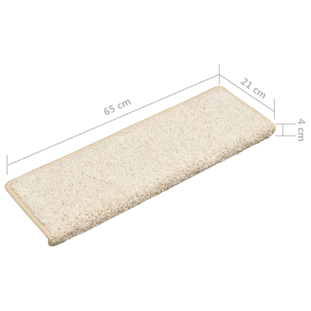 Stufenmatten 10 Stk. 65x21x4 cm Weiß Rechteckiger Rand