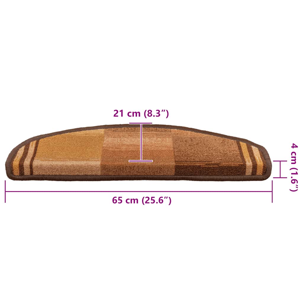Stufenmatten Selbstklebend 5 Stk. 65x21x4 cm Braun