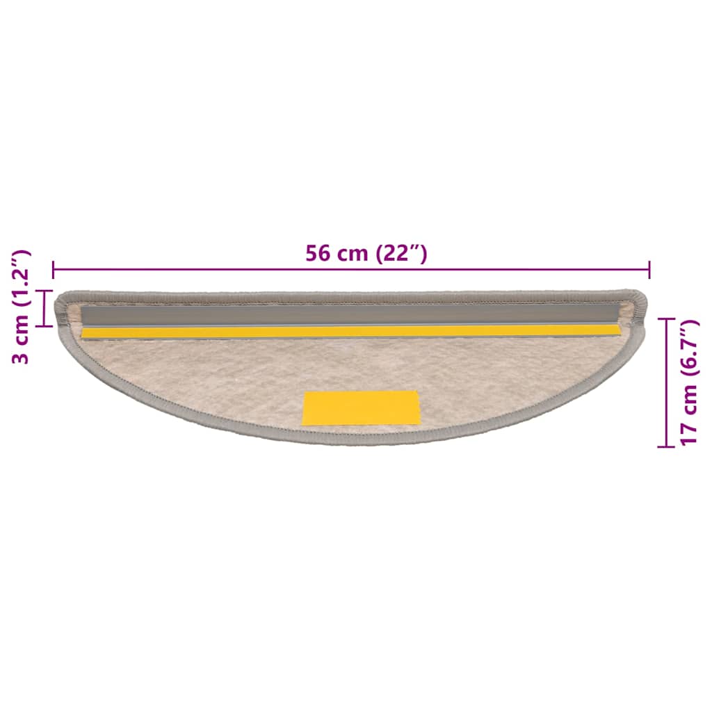 Stufenmatten Selbstklebend Sisal-Look 15 Stk. 56x17x3 Silbern