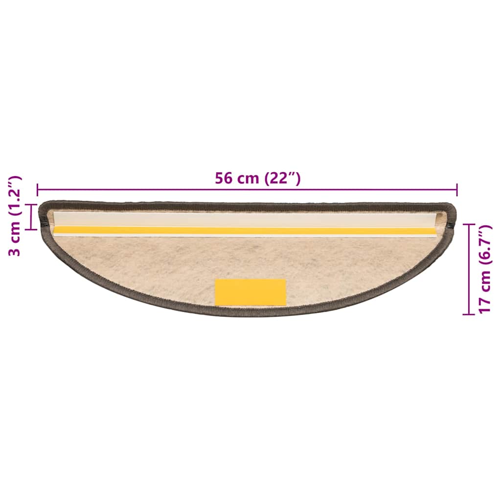 Stufenmatten Selbstklebend Sisal-Look 15 Stk 56x17x3 Grau-Beige