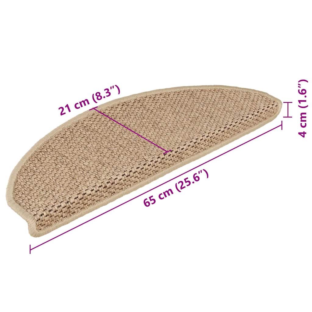 Stufenmatten Selbstklebend Sisal-Optik 15 Stk. 65x21x4 cm Sand