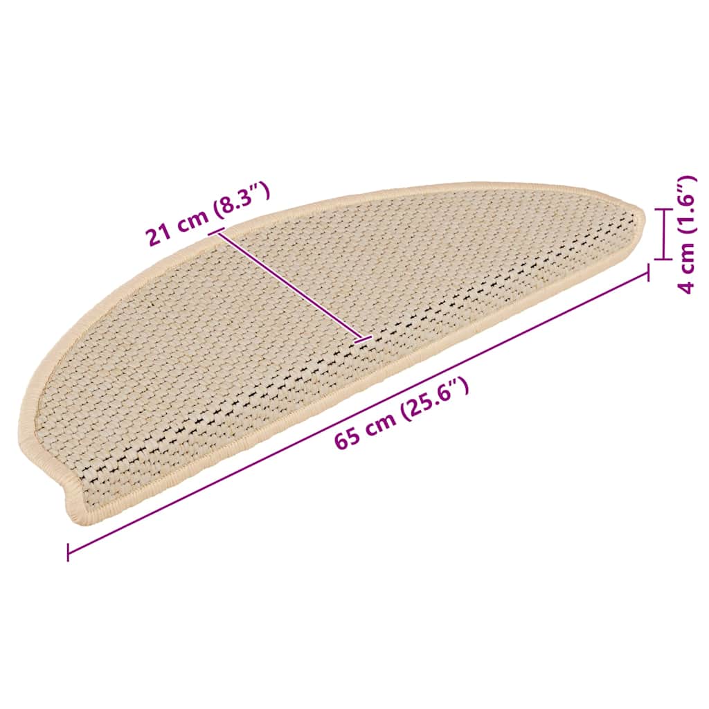 Stufenmatten Selbstklebend Sisal-Look 15 Stk. 65x21x4 Berber