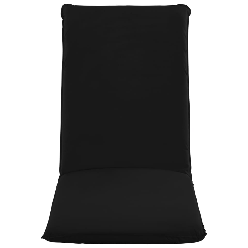Chaise longue pliante en tissu Oxford noir