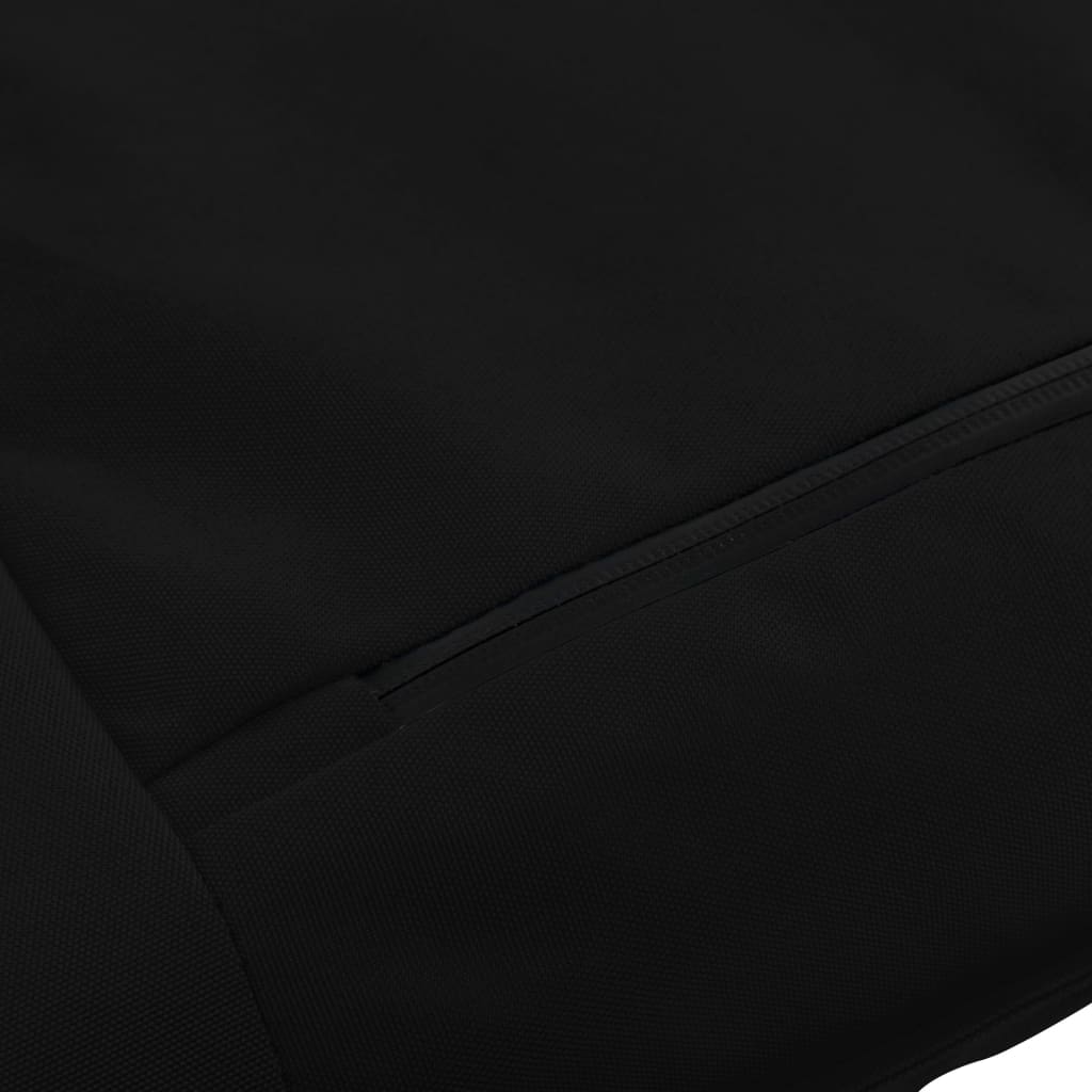 Chaise longue pliante en tissu Oxford noir