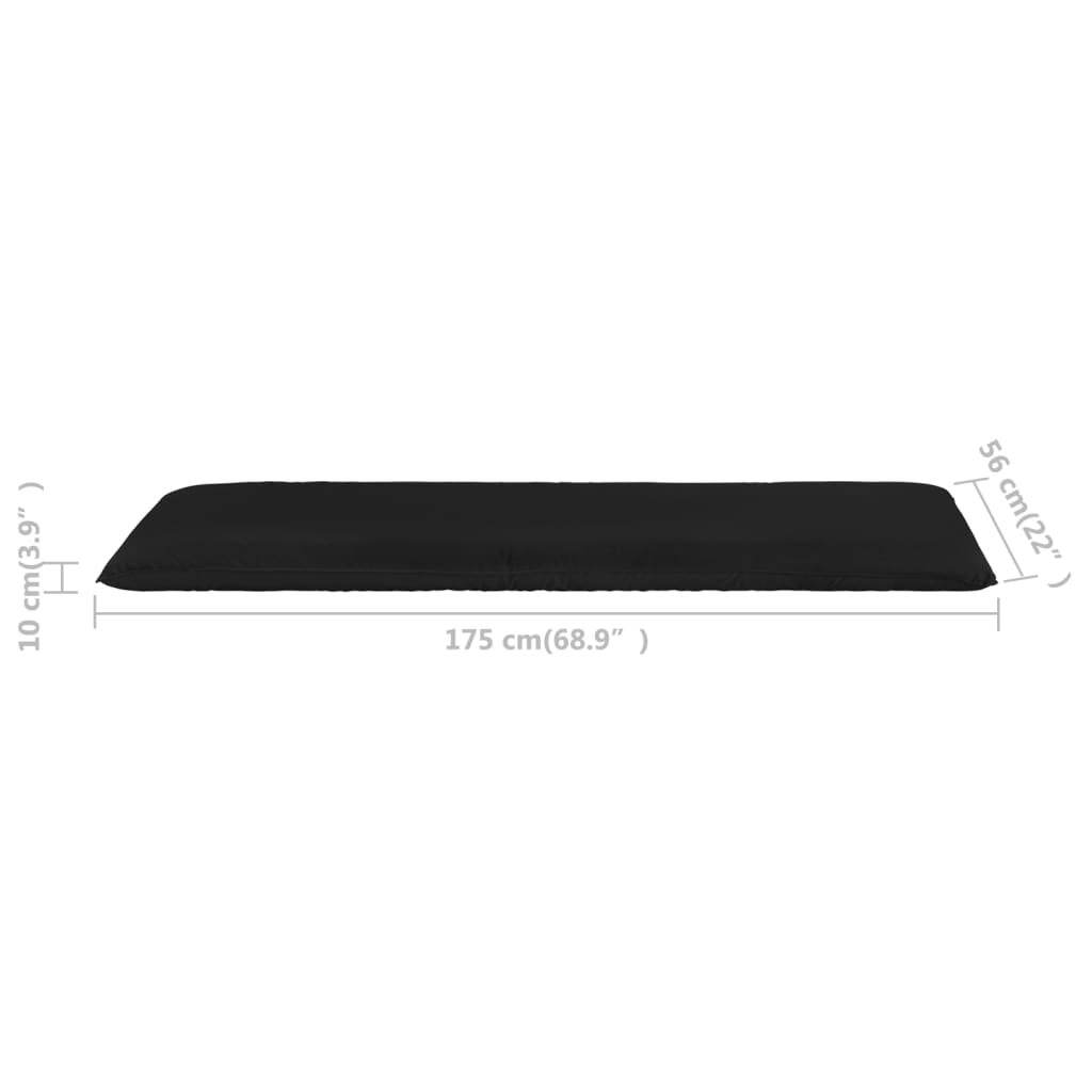 Chaise longue pliante en tissu Oxford noir
