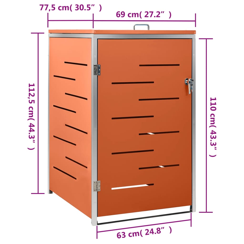 Mülltonnenbox für 1 Tonne 69x77,5x115 cm Edelstahl