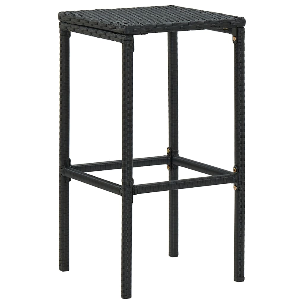 5-piece garden bar set with cushions, black