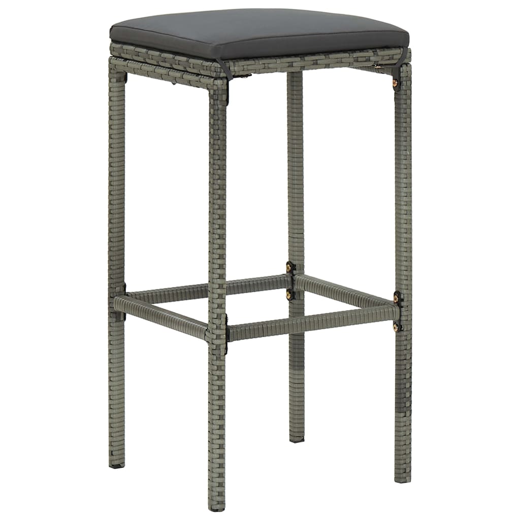5-piece garden bar set with cushions, grey
