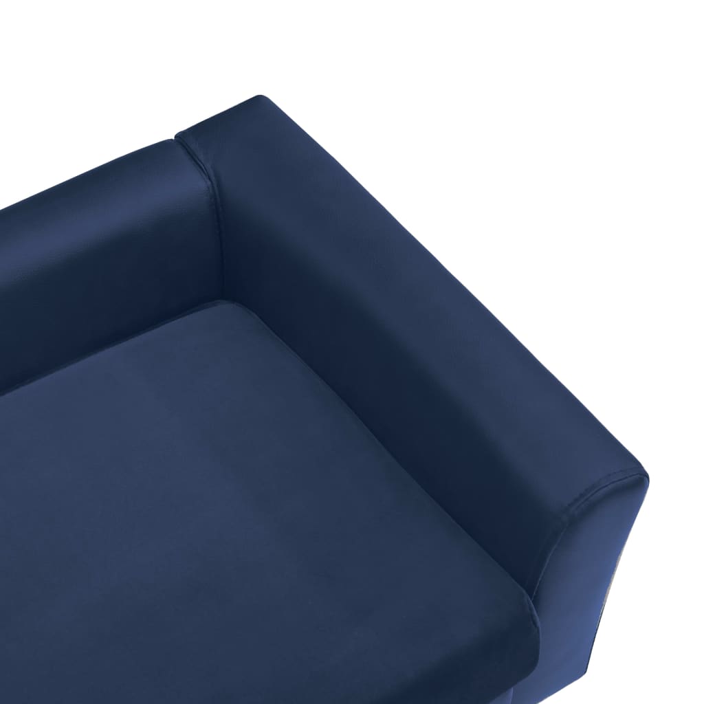 Hundesofa Schaumstoffkissen Blau 60x43x30 cm Plüsch Kunstleder
