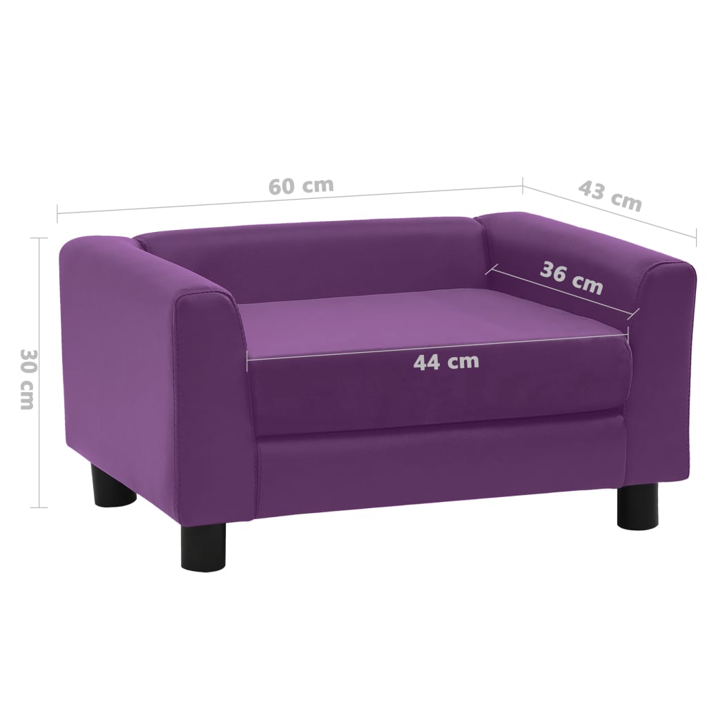 Hundesofa Schaumstoffkissen 60x43x30cm Plüsch Kunstleder