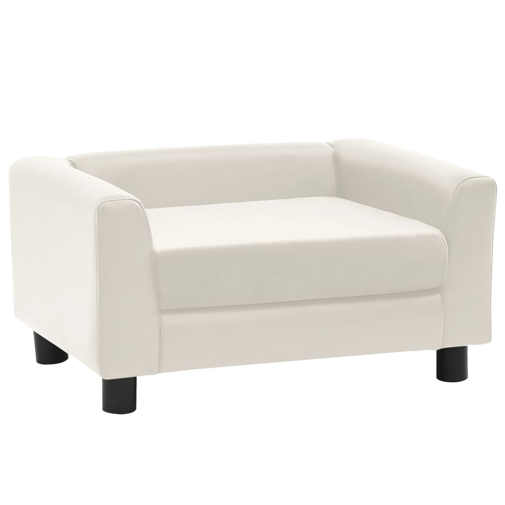 Hundesofa Schaumstoffkissen Creme 60x43x30 cm Plüsch Kunstleder