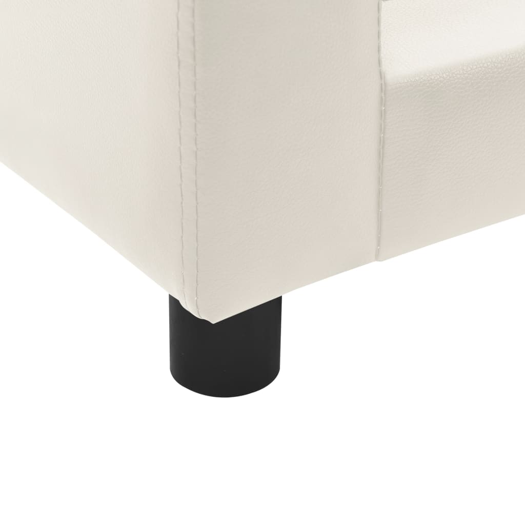 Hundesofa Schaumstoffkissen Creme 60x43x30 cm Plüsch Kunstleder