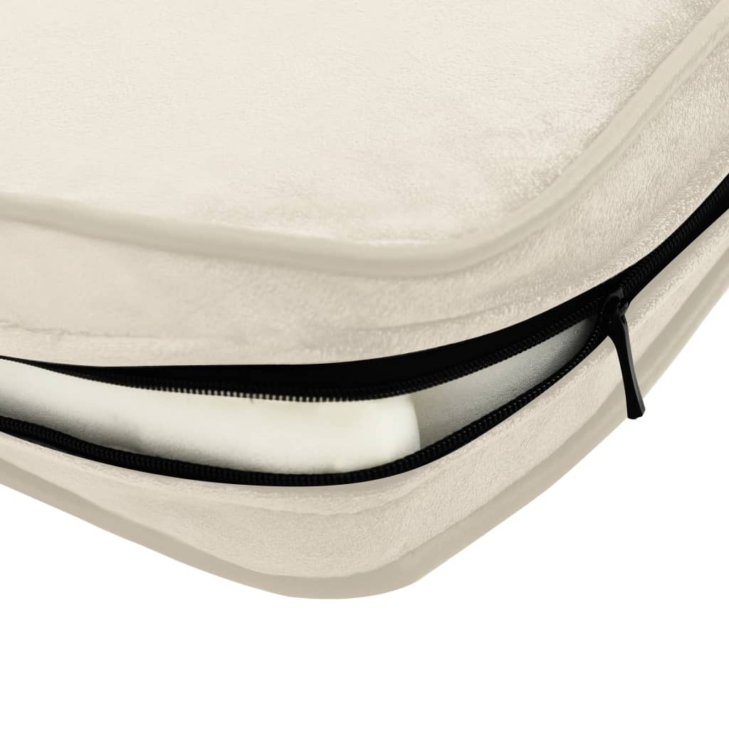 Hundesofa Schaumstoffkissen Creme 60x43x30 cm Plüsch Kunstleder