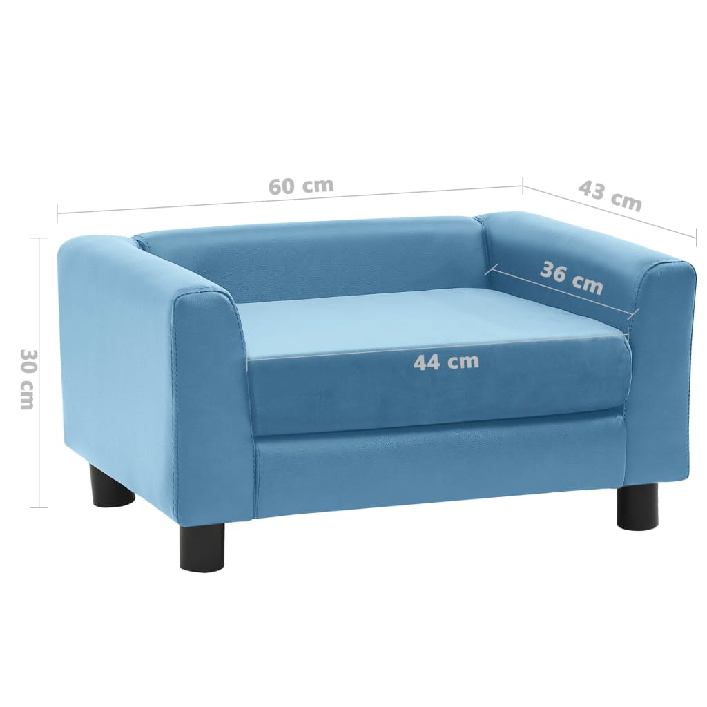 Hundesofa Schaumstoffkissen Türkis 60x43x30cm Plüsch Kunstleder