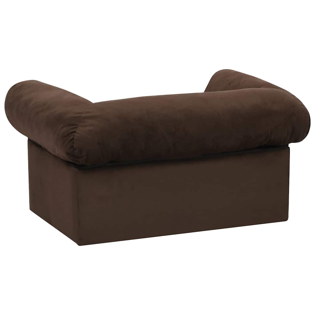 Dog sofa with drawer brown 75x50x38 cm plush