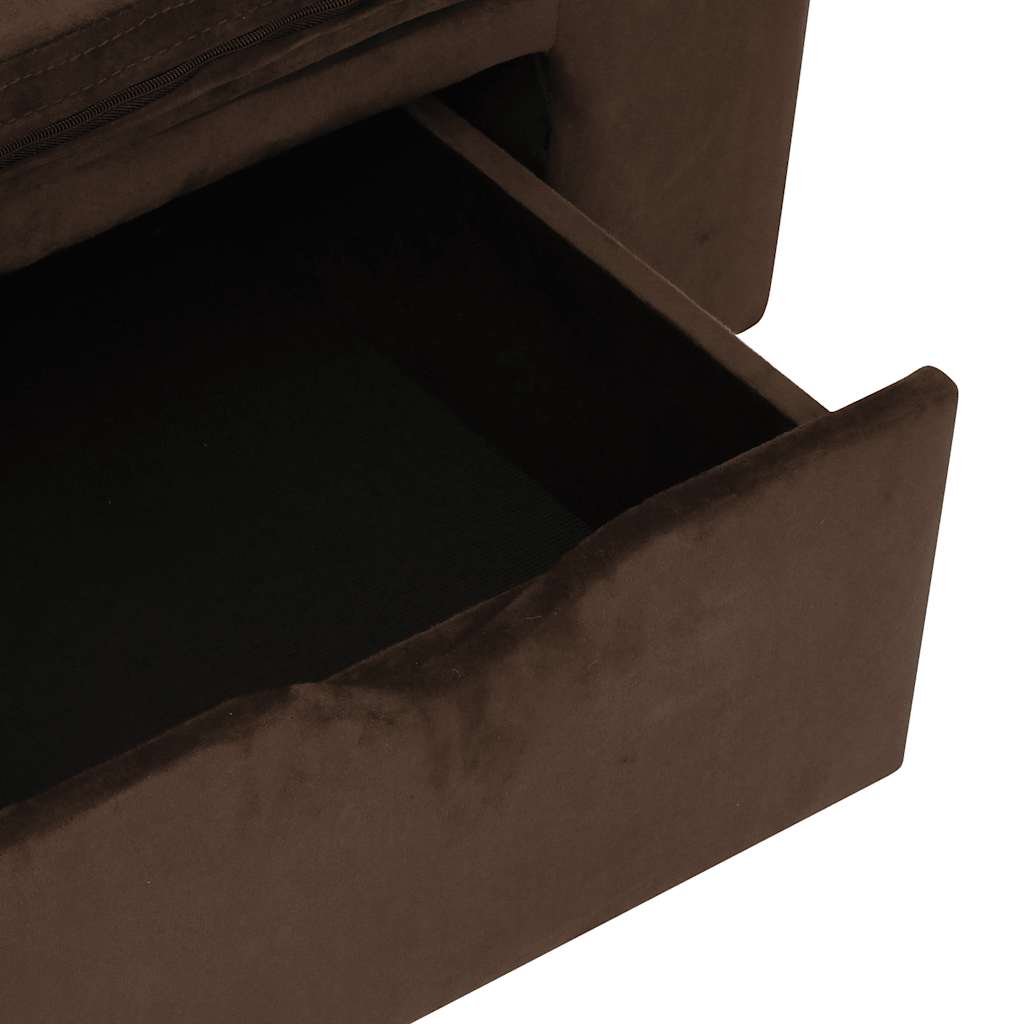 Dog sofa with drawer brown 75x50x38 cm plush