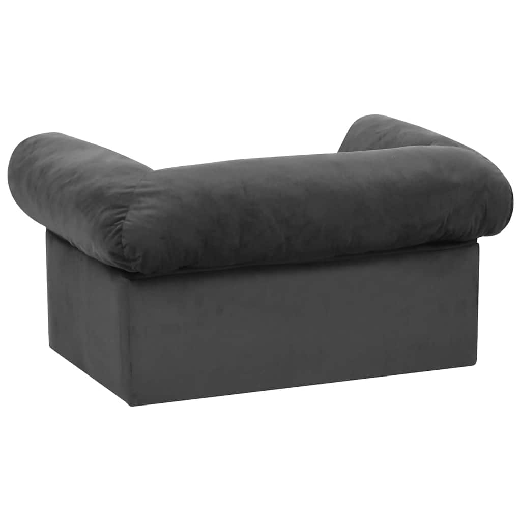 Canapé pour chien avec tiroir gris foncé 75x50x38 cm peluche