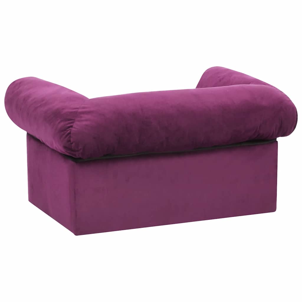 Dog sofa with drawer burgundy red 75x50x38 cm plush