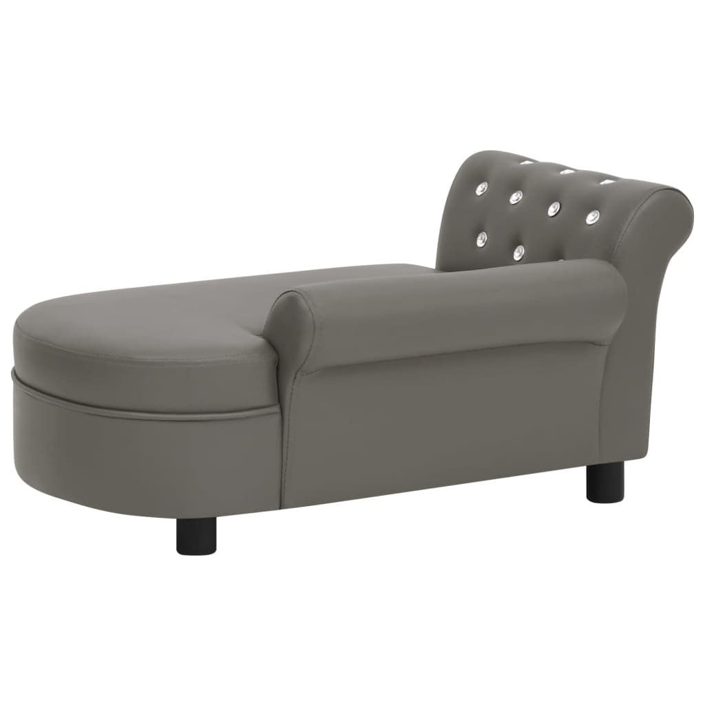 Hundesofa Grau 83x45x42 cm Kunstleder