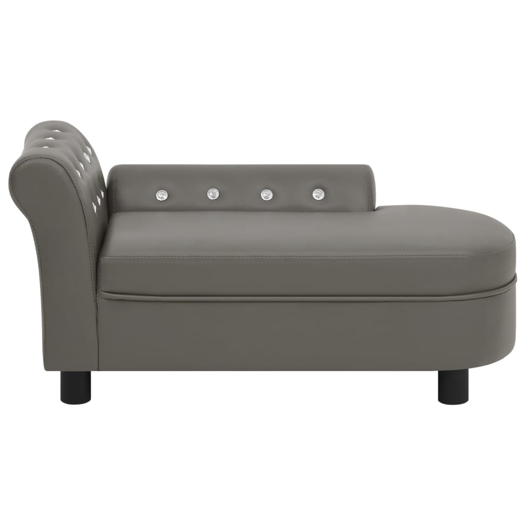 Hundesofa Grau 83x45x42 cm Kunstleder