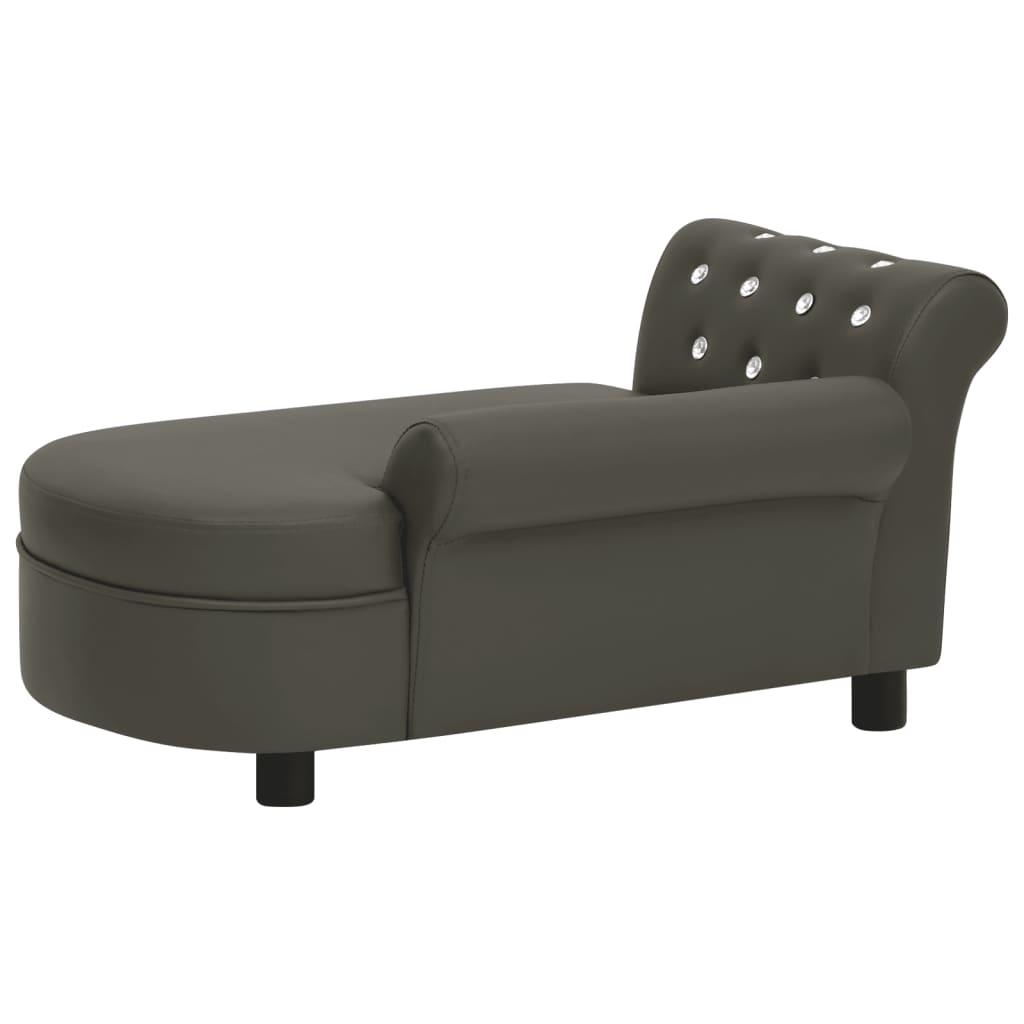 Hundesofa Dunkelgrau 83x45x42 cm Kunstleder