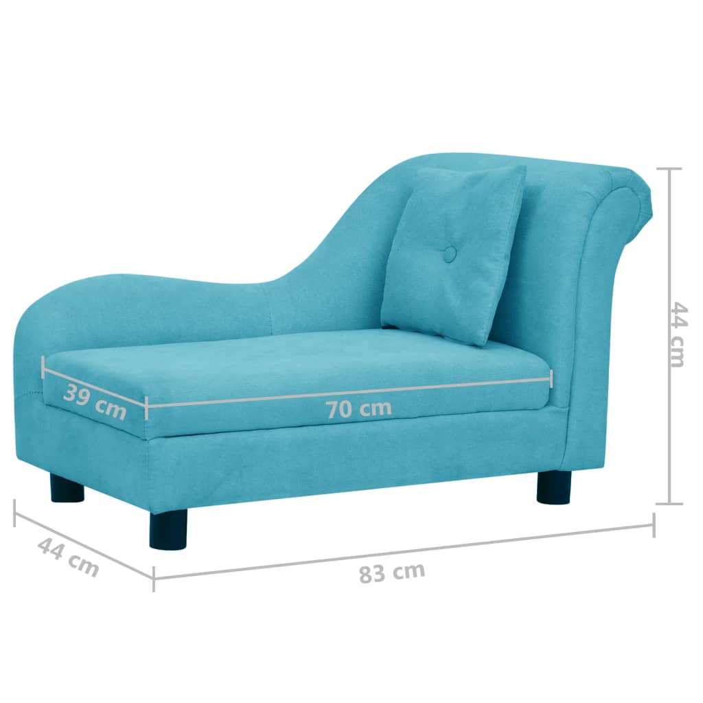 Hundesofa mit Kissen Türkis 83x44x44 cm Plüsch
