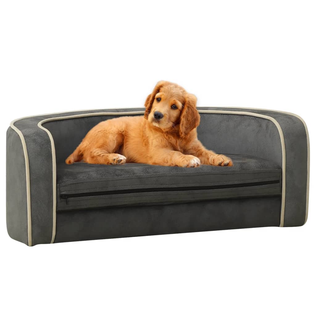 Hundesofa Klappbar Grau 73x67x26 cm Plüsch Waschbares Kissen