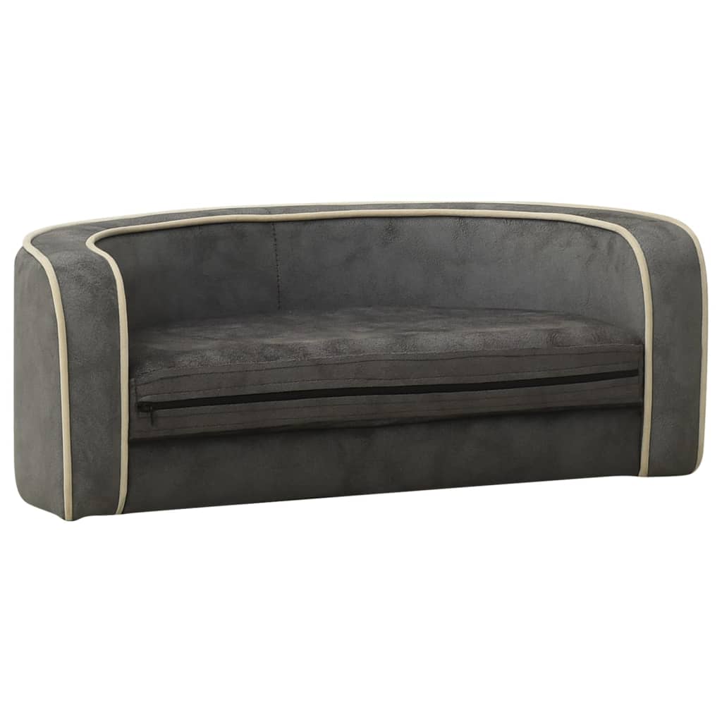 Hundesofa Klappbar Grau 73x67x26 cm Plüsch Waschbares Kissen