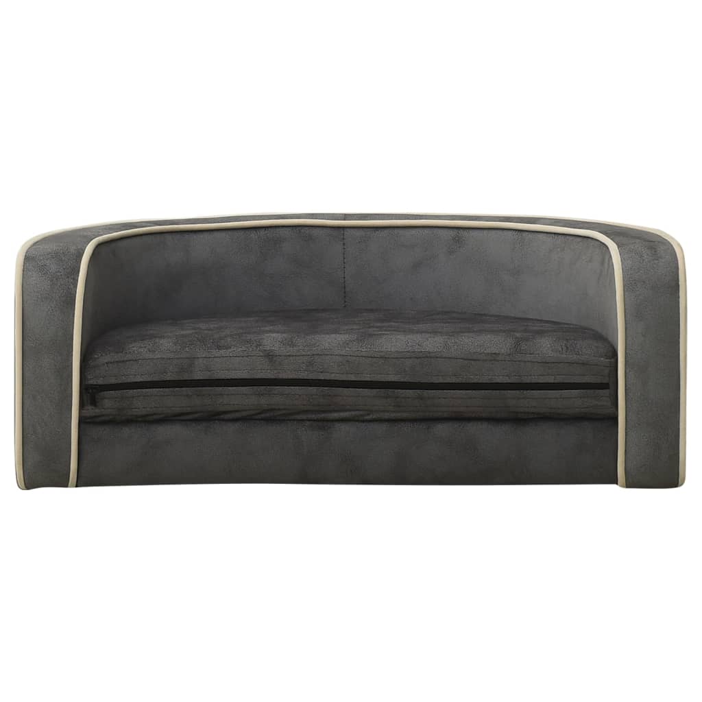 Hundesofa Klappbar Grau 73x67x26 cm Plüsch Waschbares Kissen