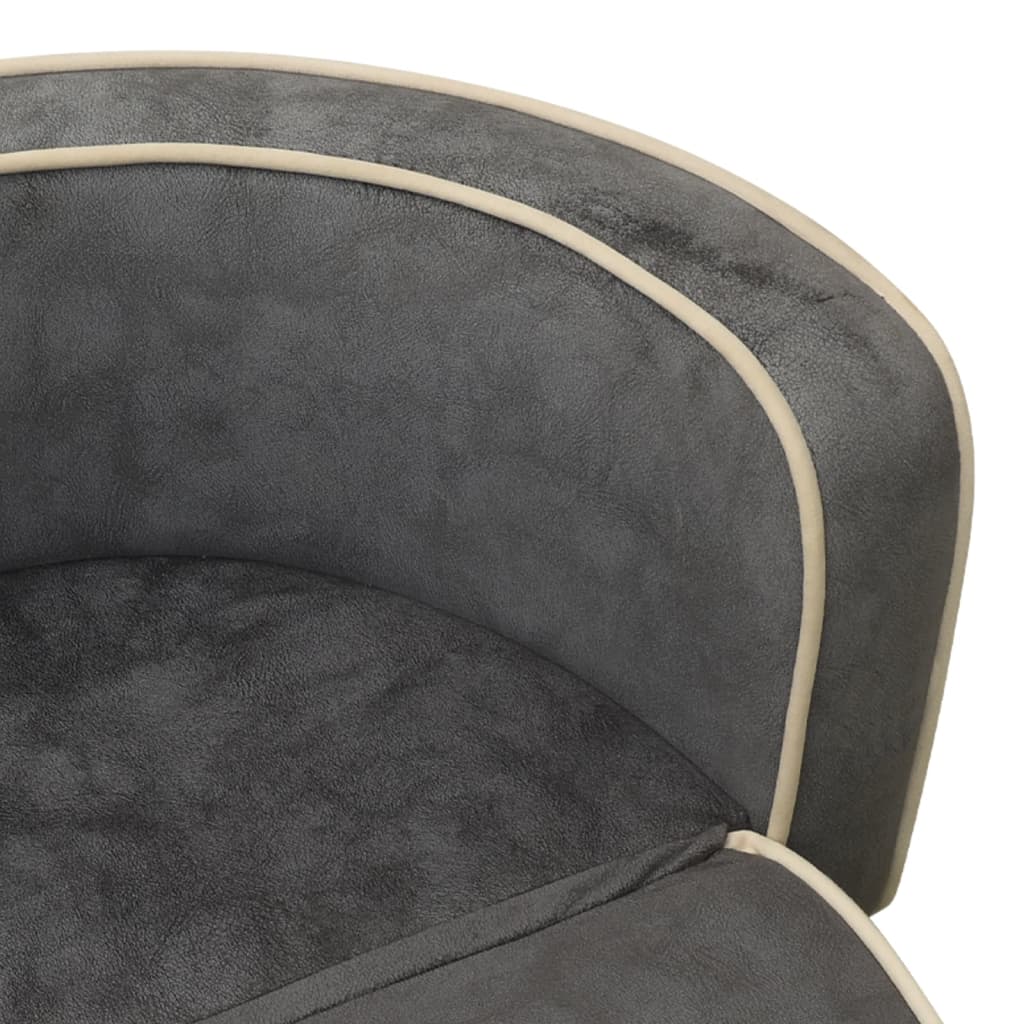 Hundesofa Klappbar Grau 73x67x26 cm Plüsch Waschbares Kissen