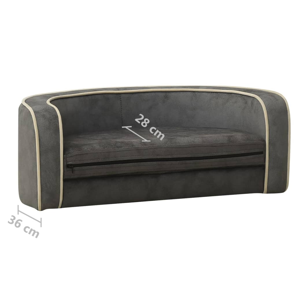 Hundesofa Klappbar Grau 73x67x26 cm Plüsch Waschbares Kissen