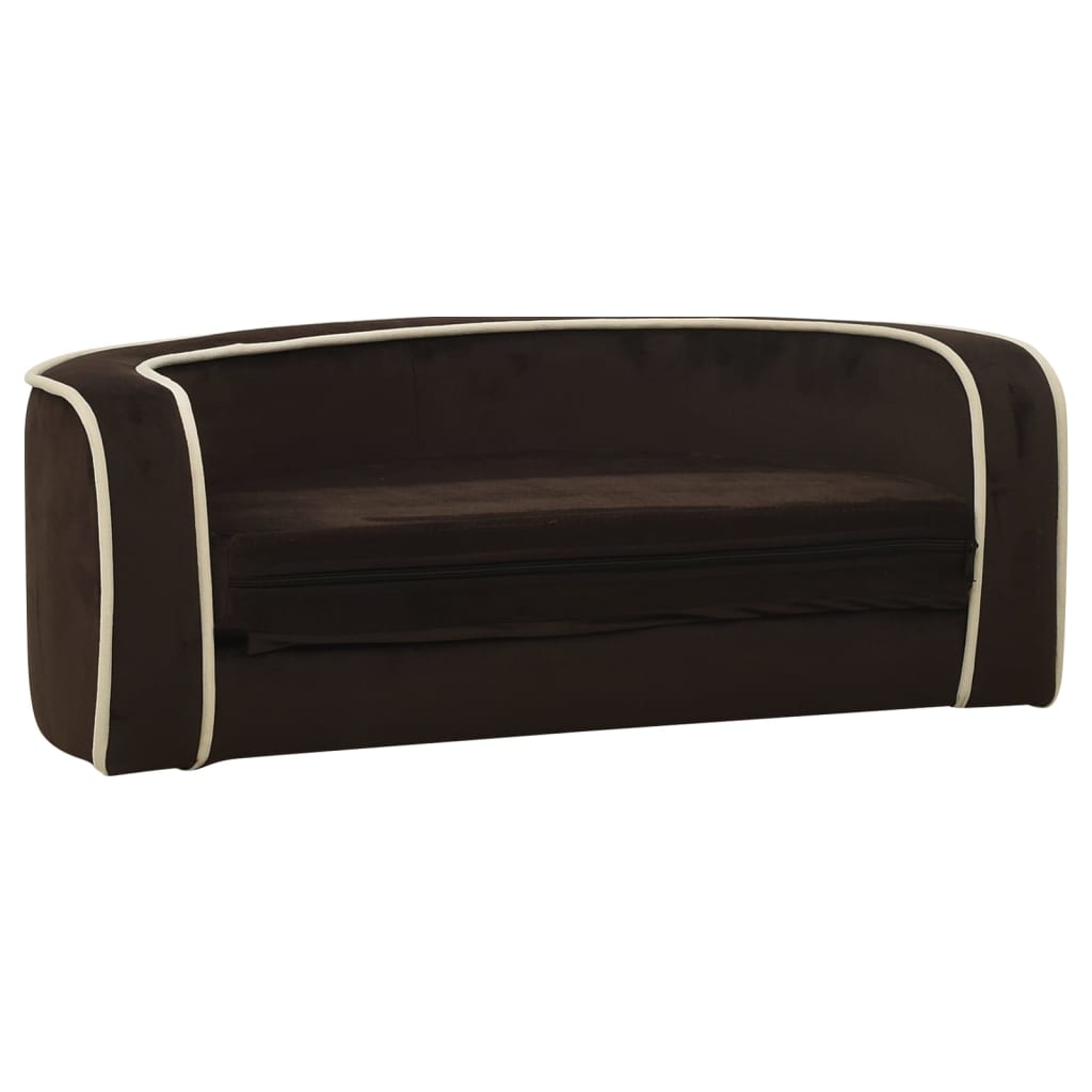 Klappbares Hundesofa mit waschbaren Kissen 73x67x26 cm Plüsch Braun