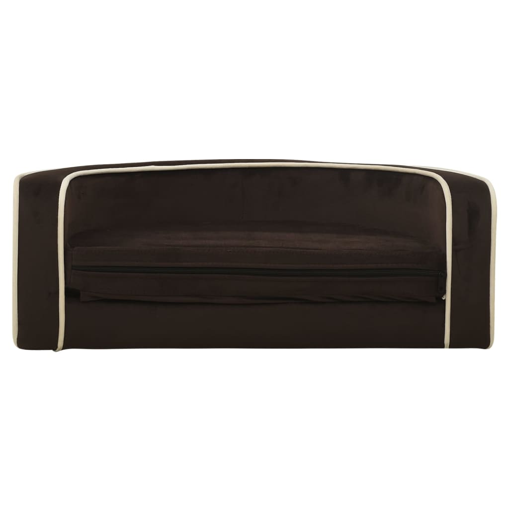 Klappbares Hundesofa mit waschbaren Kissen 73x67x26 cm Plüsch Braun