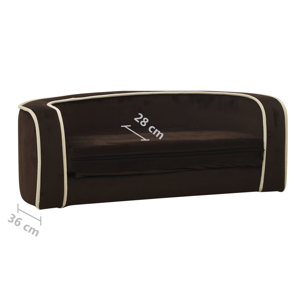 Klappbares Hundesofa mit waschbaren Kissen 73x67x26 cm Plüsch Braun