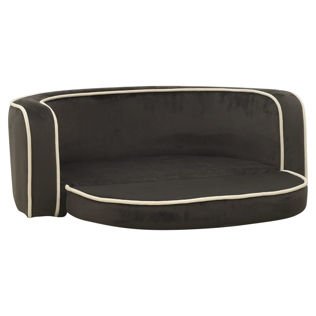Hundesofa Klappbar Dunkelgrau 73x67x26 cm Plüsch Kissen