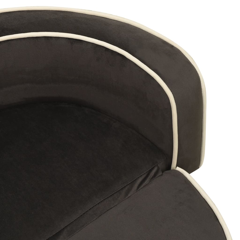 Hundesofa Klappbar Dunkelgrau 73x67x26 cm Plüsch Kissen
