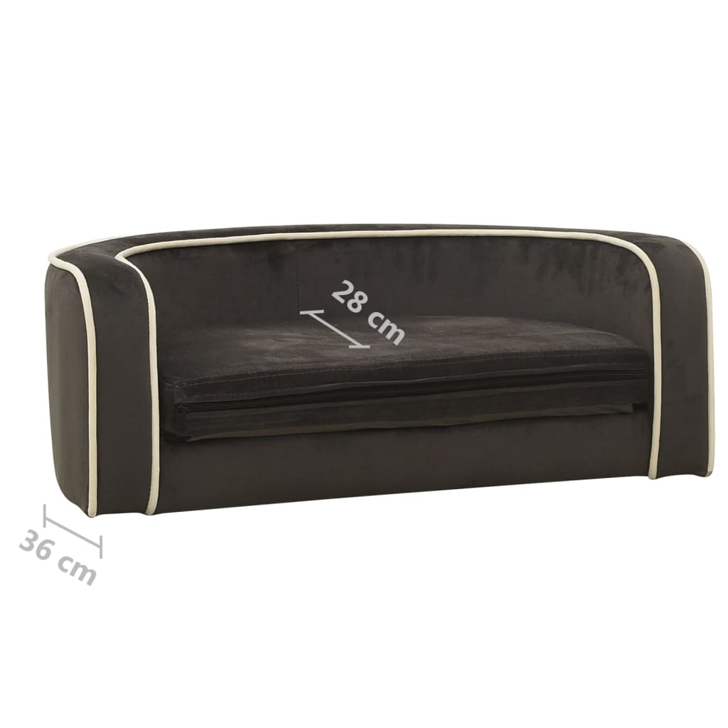 Hundesofa Klappbar Dunkelgrau 73x67x26 cm Plüsch Kissen