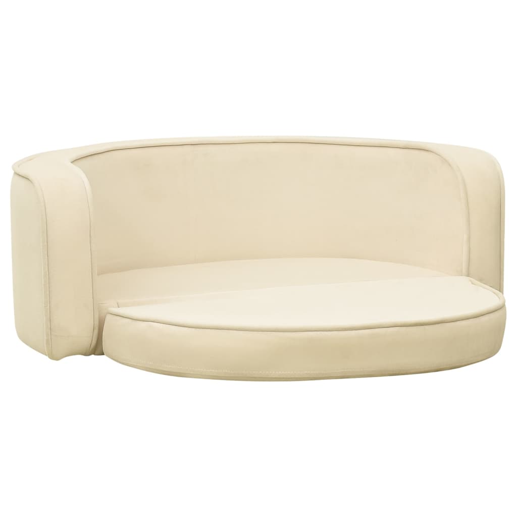 Hundesofa Klappbar Creme 73x67x26 cm Plüsch Waschbares Kissen